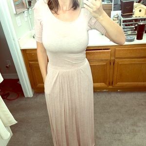 Anthropologie Pink Dress- long length